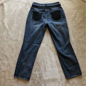 PacSun Custom Painted High Rise Distressed Black & Blue Mom Jean Size 25